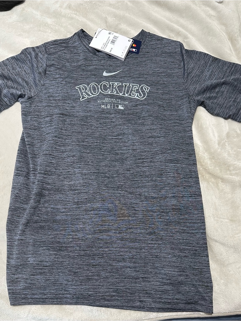 Nike Kids Rockies Gray Heather Performance Tee